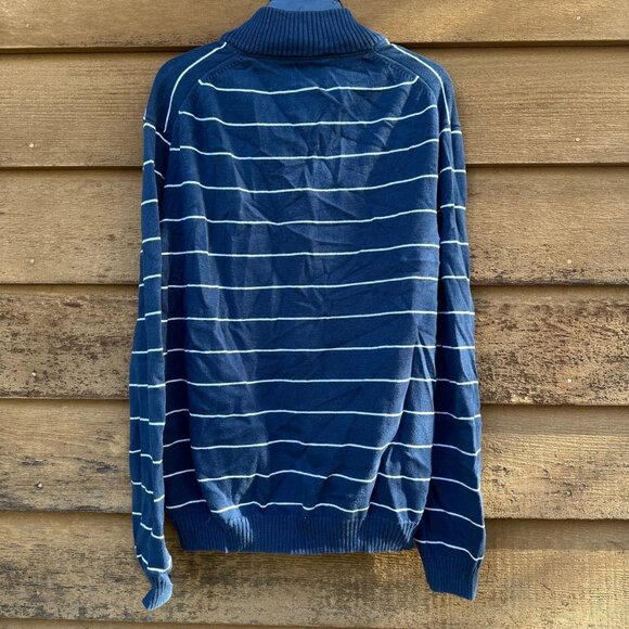 Vintage Bass Blue Y2K Striped Pull Over Mens Sweater Size XL - Picture 5 of 7